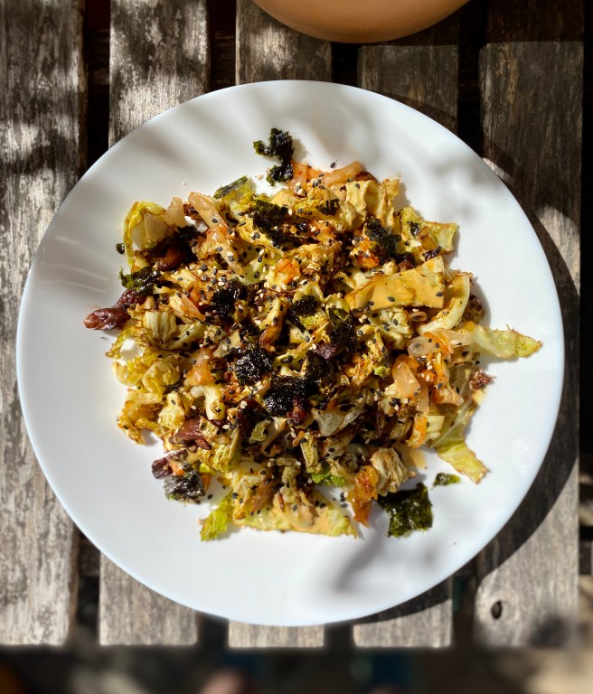 sautéed cabbage with oyster&nbsp;mushrooms
