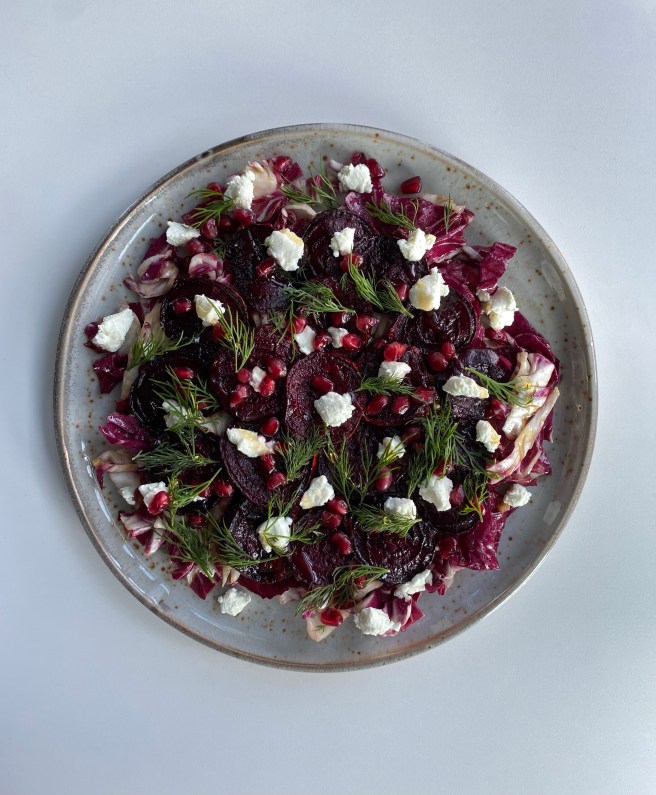 radicchio and roasted beet salad with goat&nbsp;cheese